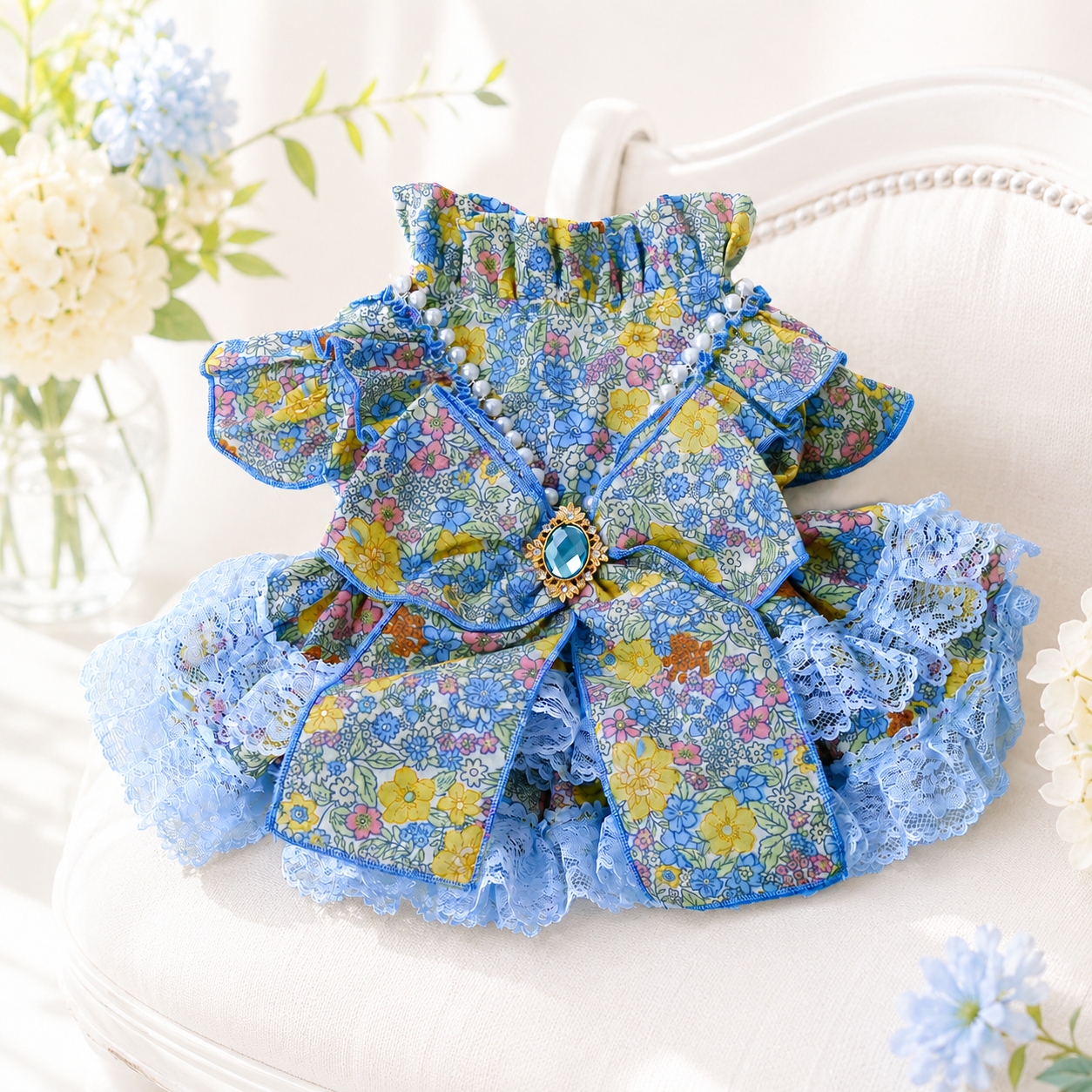 Baroque Floral Pet Dress