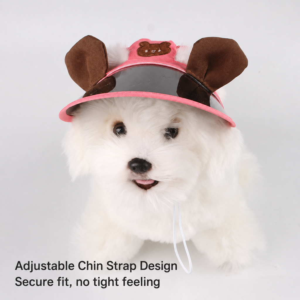 Cute Bear Ear Pet Sun Visor Hat Adjustable Dog Cap UV Protection Summer Puppy Sun Hat