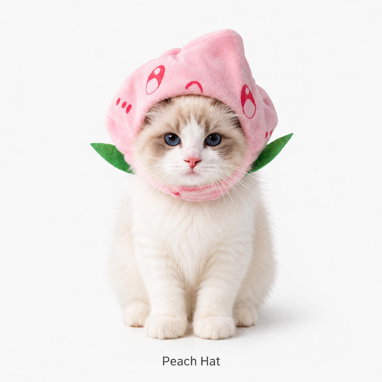 Cute Fruit & Vegetable Pet Hat Collection Banana Corn Peach Apple Cat Costume Hat for Cats & Small Dogs peach