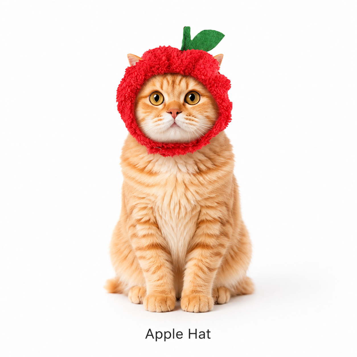 Cute Fruit & Vegetable Pet Hat Collection Banana Corn Peach Apple Cat Costume Hat for Cats & Small Dogs apple