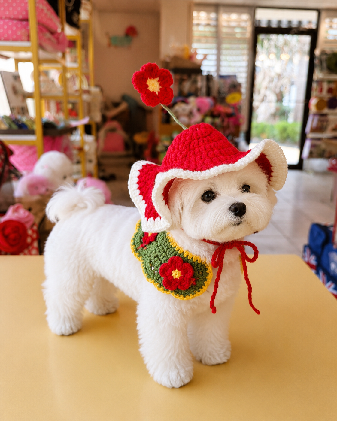 Handmade Crochet Flower Garden Grape Dog Hat – Cute Knit Pet Bonnet for Small Dogs & Cats Photo Outfit