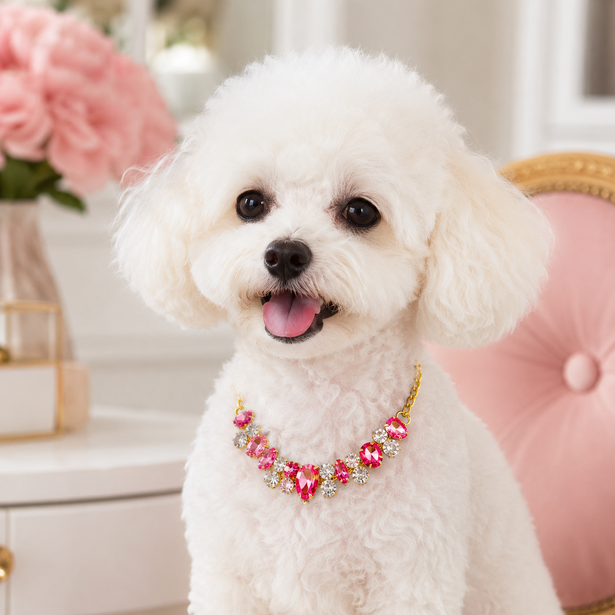 Luxury Crystal Pet Necklace – Rhinestone Dog Jewelry Collar for Small Dogs & Cats