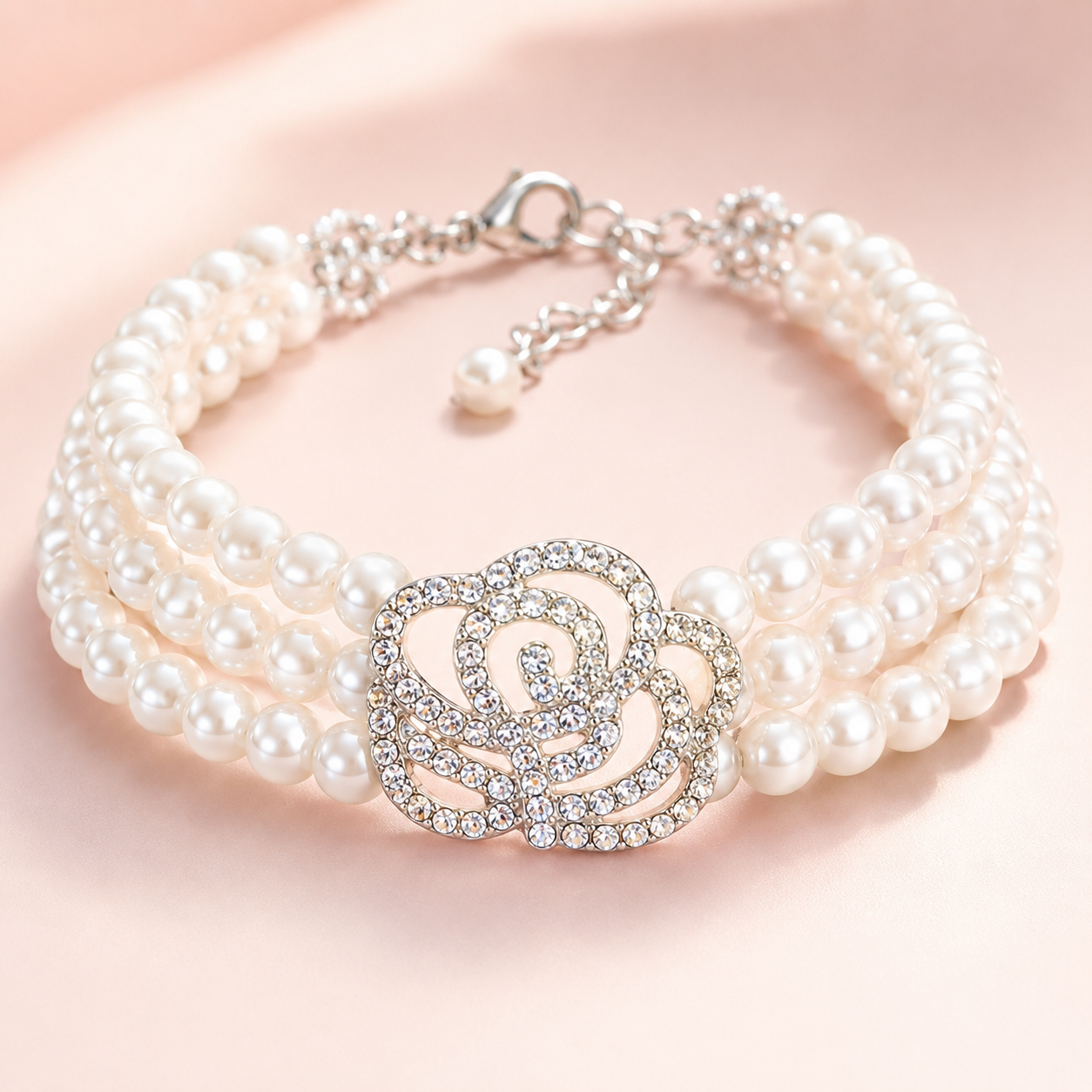 Pearl Rose Pet Necklace Luxury Dog Jewelry Accessories