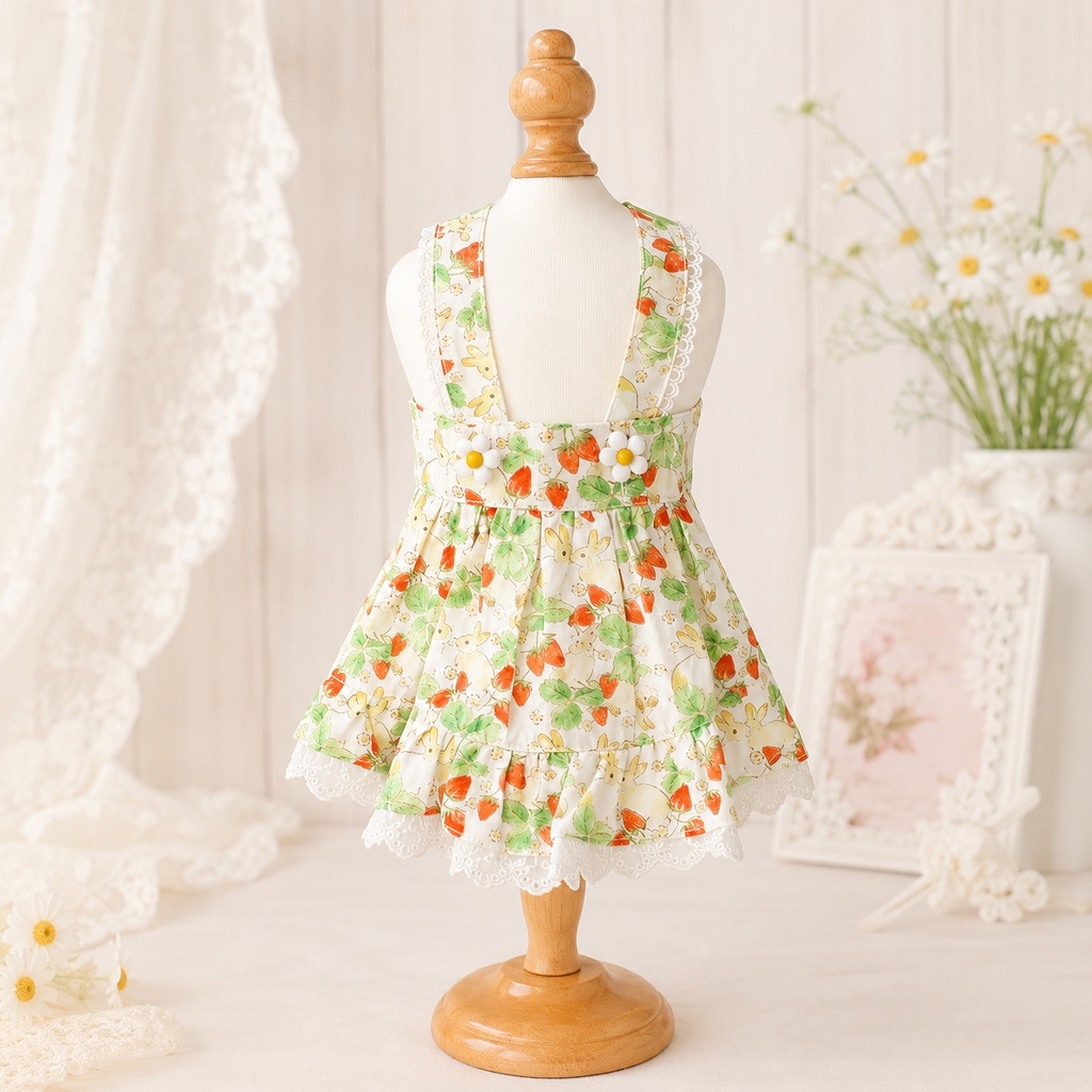 Floral Rabbit Print Pet Dress
