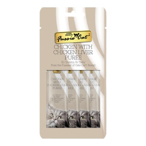 Chicken with Chicken Liver Puree Cat Treat By Fussie Cat 4 Pack