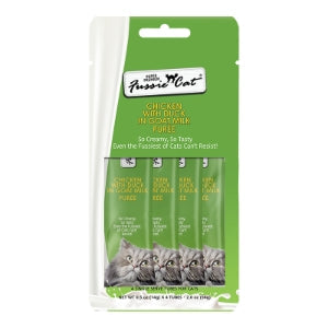 Chicken with Duck in Goat Milk Puree Cat Treat By Fussie Cat 4 Pack