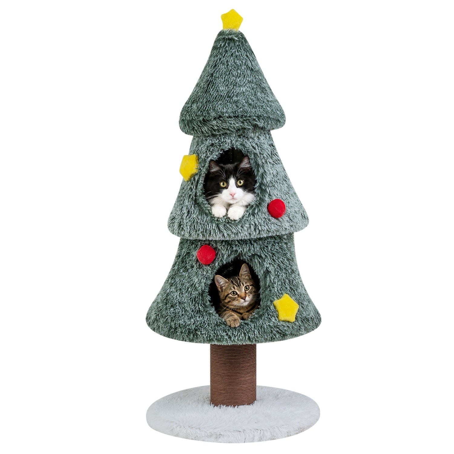 Christmas Cat Tree with 2 Condos & Scratching Post