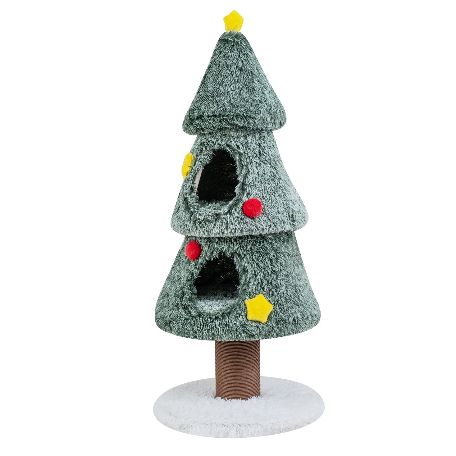 Christmas Cat Tree with 2 Condos & Scratching Post