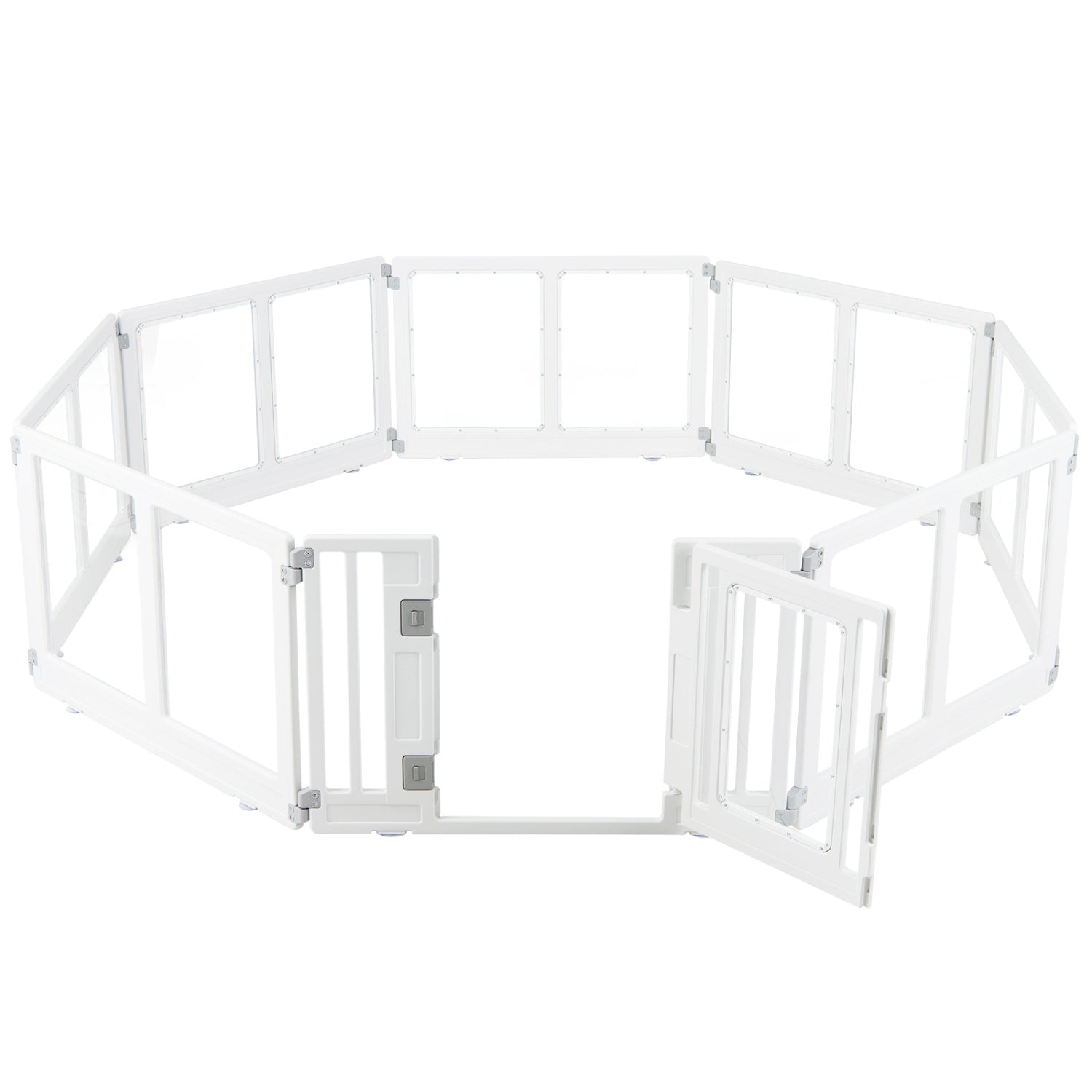 Clear Plastic Dog Playpen with Door - 8 Panel