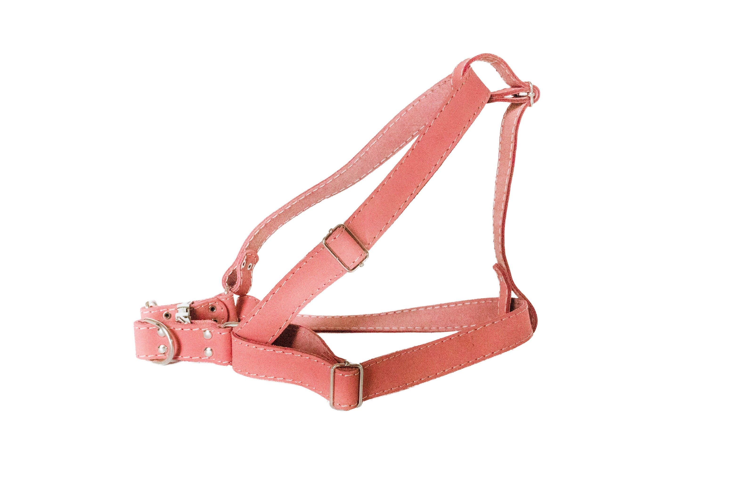 Step In Leather Dog Harness Coral Super Soft Leather