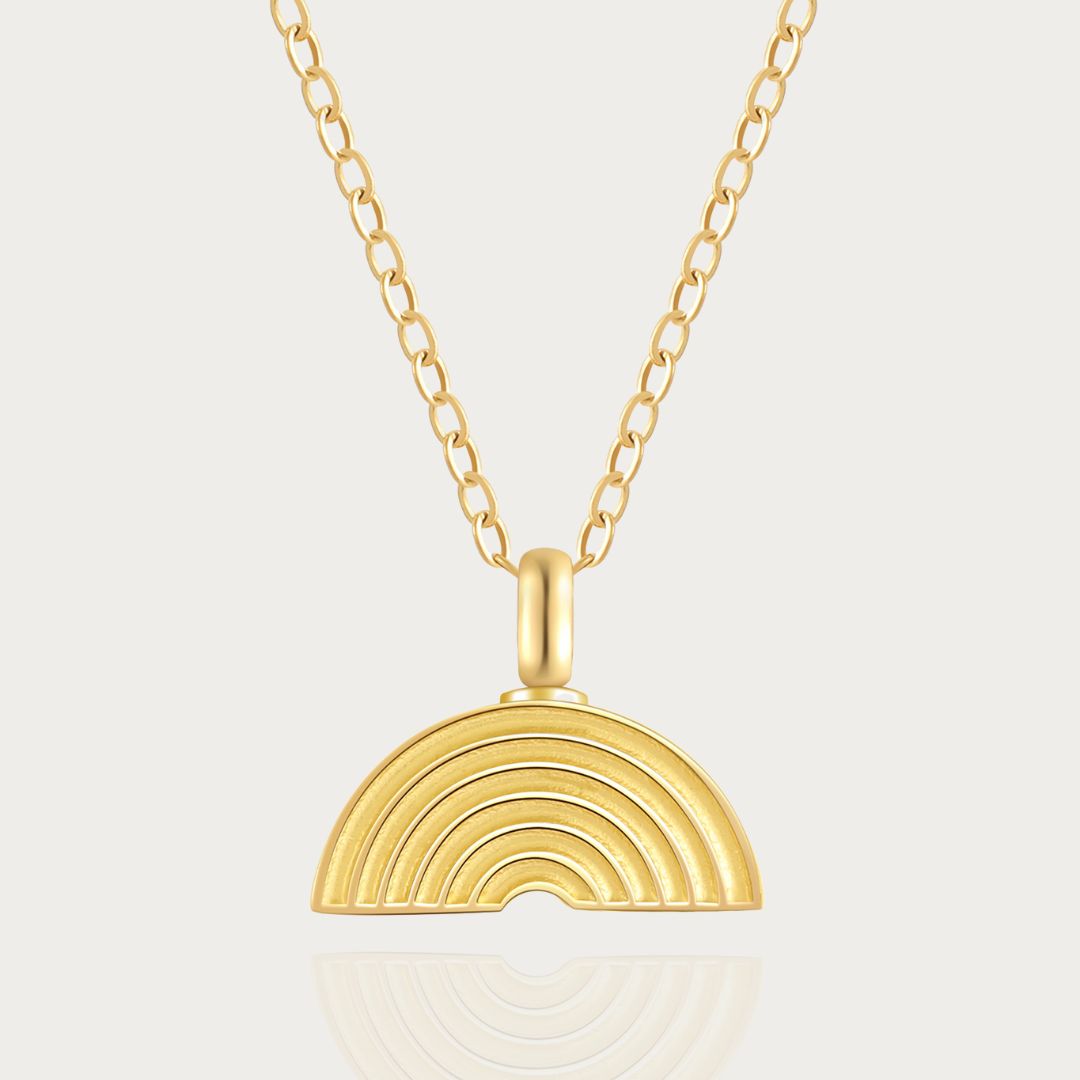 Rainbow - Memorial Necklace for Human Ashes - Silver Default (no engraving) Gold