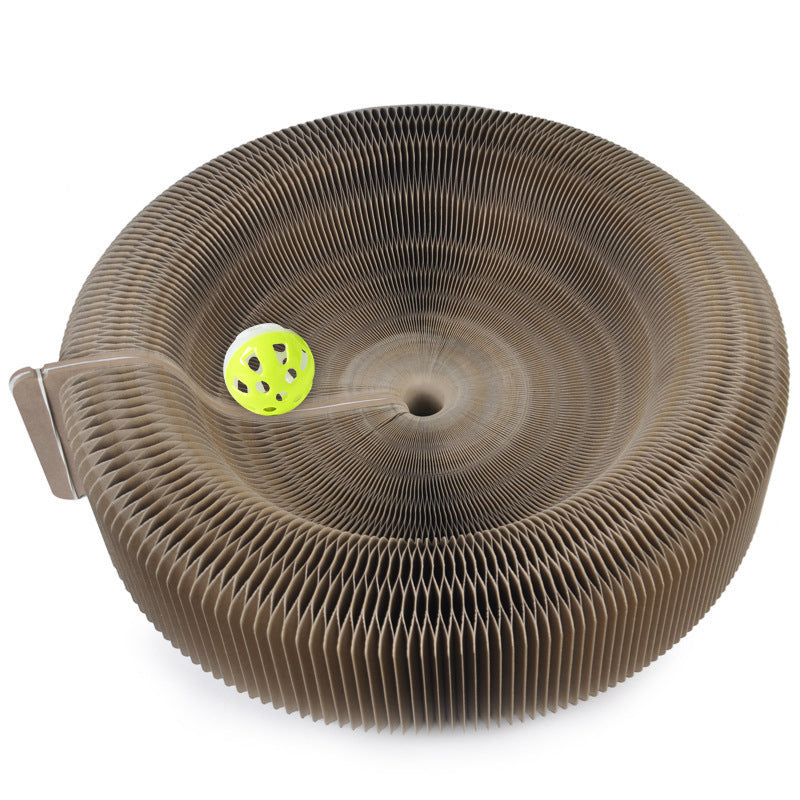 Creative accordion cat scratching board pet supplies decompression grinding claws corrugated paper cat specific Organ Cat Nest Upgraded Thickened Version (with Bell Ball)