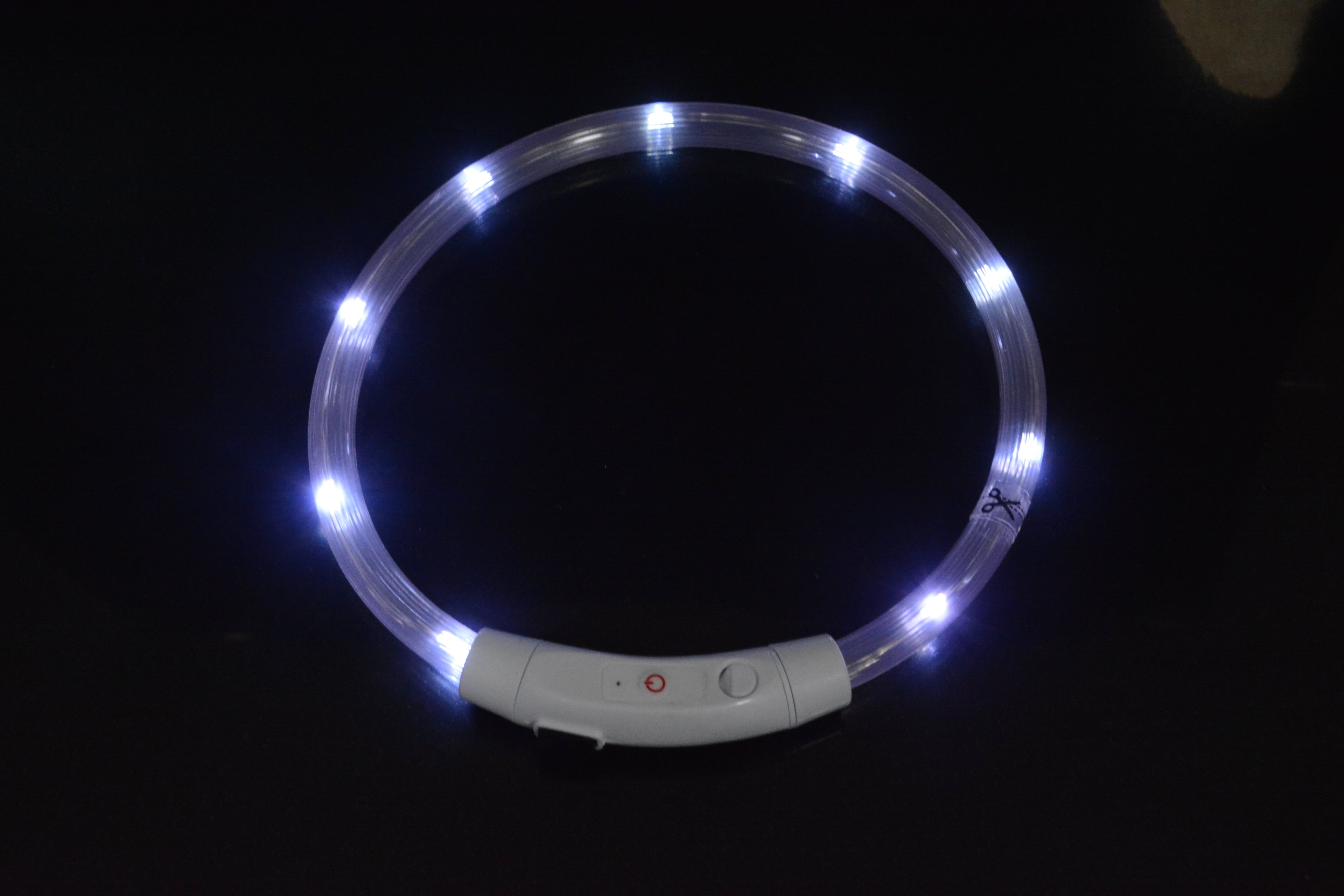 Dog luminous collar luminous pet collar USB charging neck ring LED luminous dog collar White light - LED beads