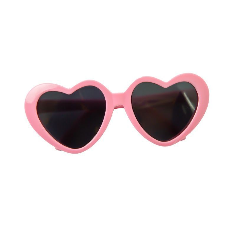 Creative Love Pet Dog Cat Creative Sunglasses Sun Glasses with Accessories Photo 8*7.5*3cm Pink