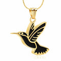 Black Hummingbird Cremation Necklace Pendant