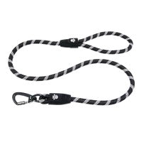 DOCO® 5ft Reflective Rope Leash w/ Click & Lock Snap (3/8" Width x 5ft) Black