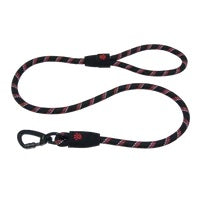 DOCO® 5ft Reflective Rope Leash w/ Click & Lock Snap (3/8" Width x 5ft) Red