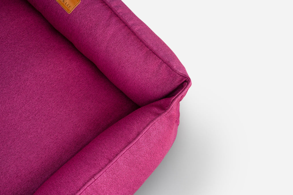 Chester & Lee | Cotton Sleeper Dog Bed Berry Pink