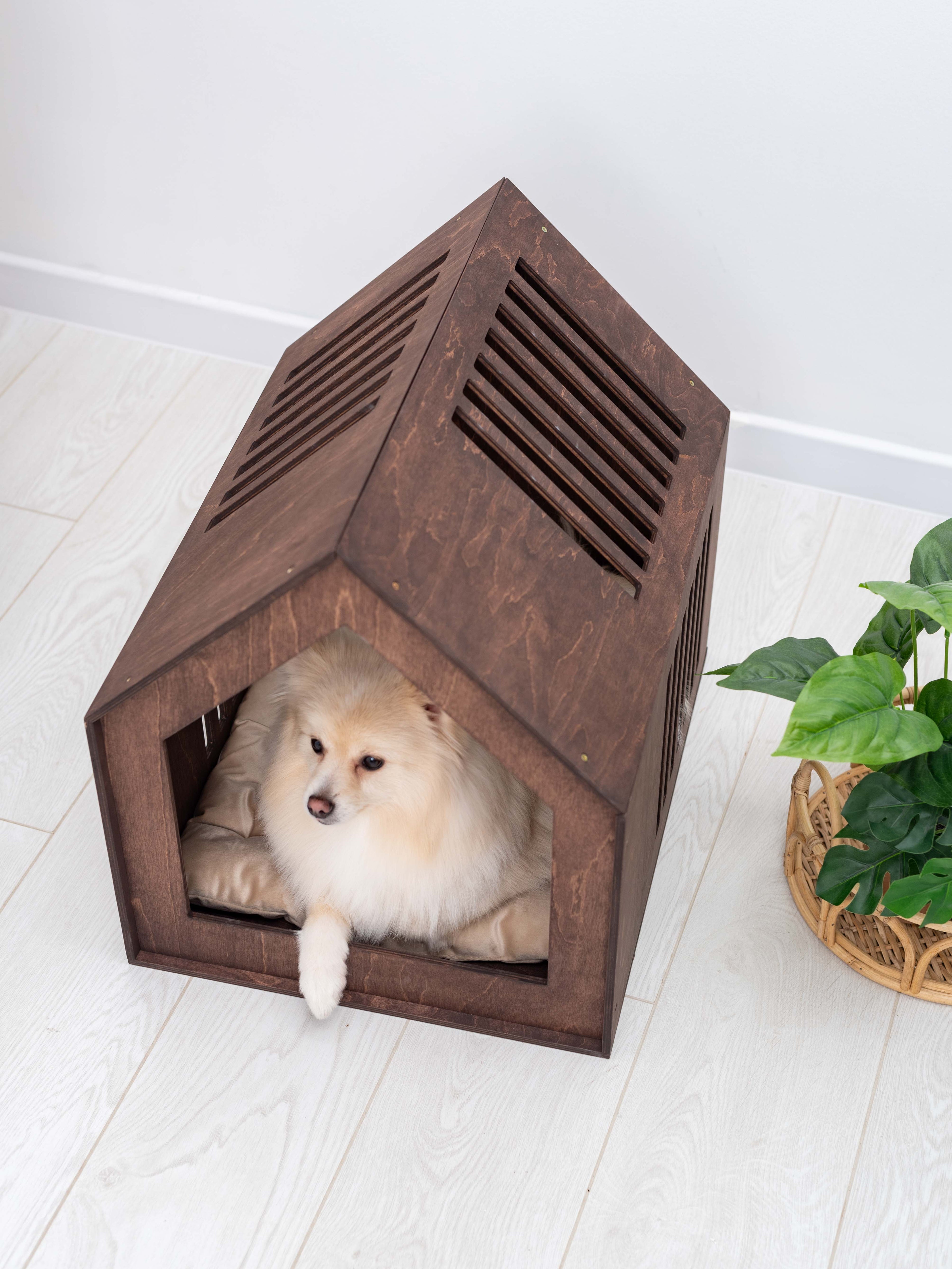wooden indoor pet house