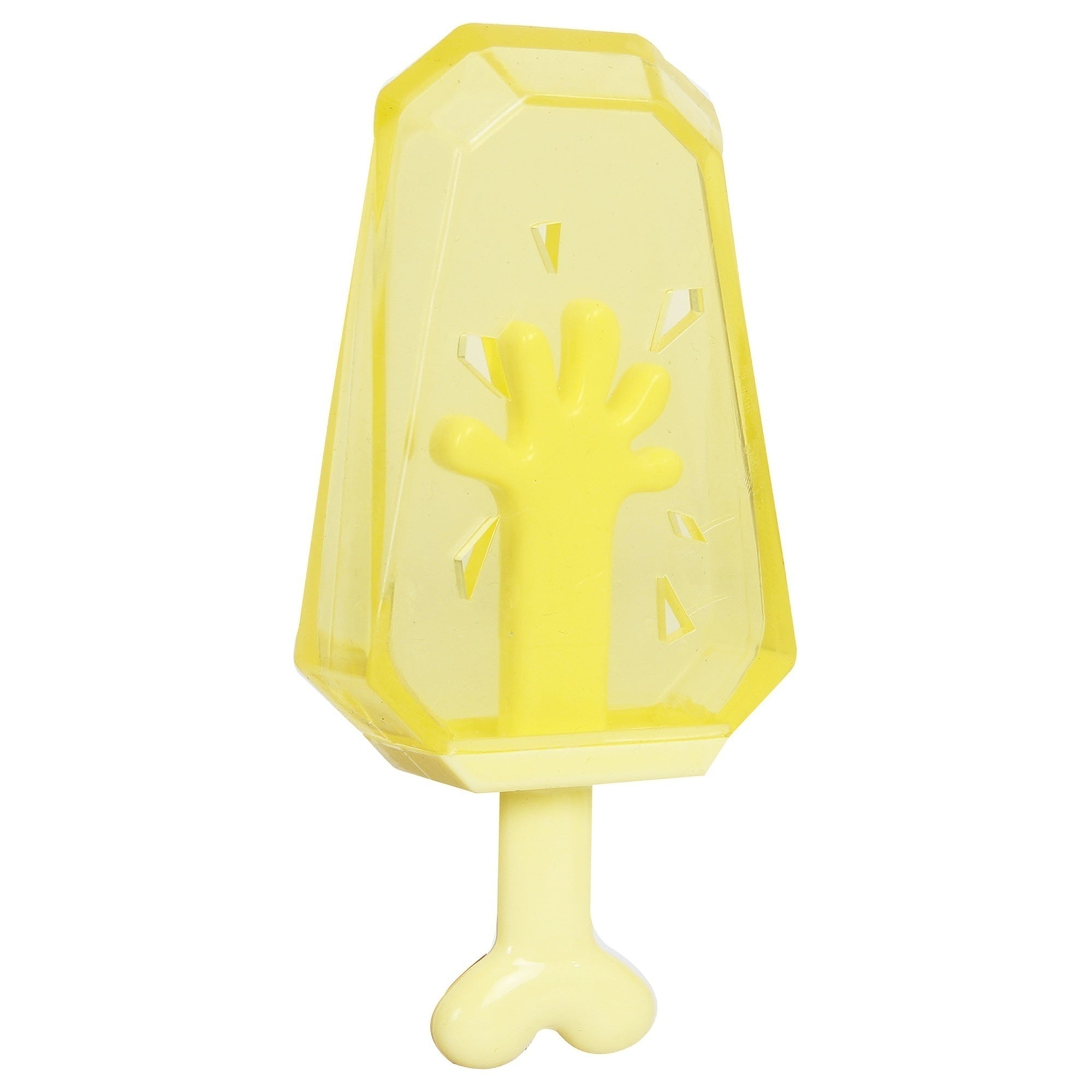 Pet Life ® 'Lick & Gnaw' Cooling Ices Cone Freezable and Chewable Tossing Waterproof Floating Pet Dog Toy Yellow