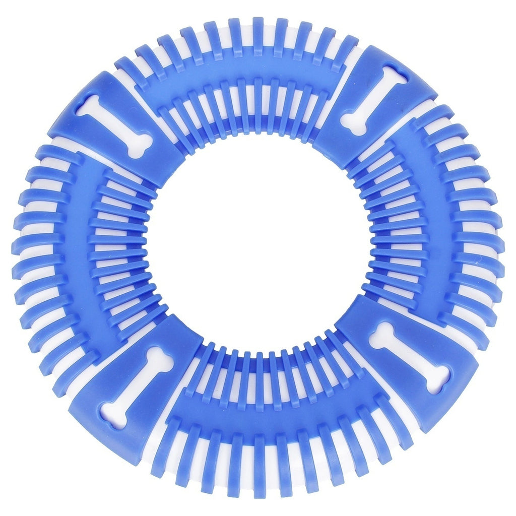Pet Life ® 'Denta-Bark' Sporty Durable Flexible Toss and Fetch Frisbee Oral Hygiene Pet Dog Toy Blue