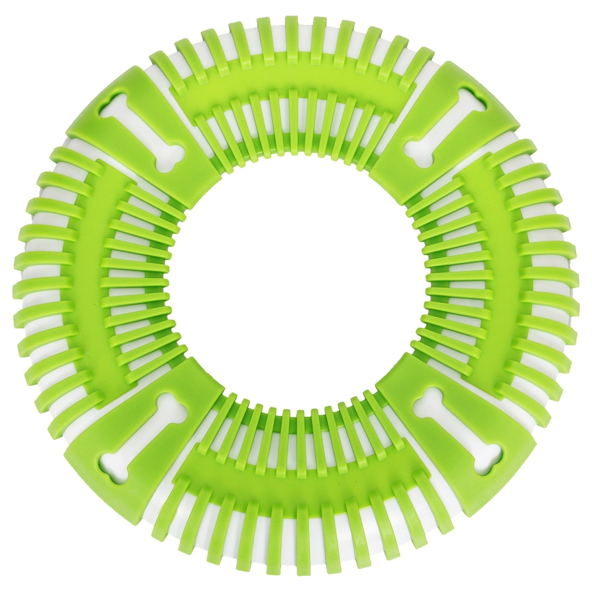 Pet Life ® 'Denta-Bark' Sporty Durable Flexible Toss and Fetch Frisbee Oral Hygiene Pet Dog Toy Green