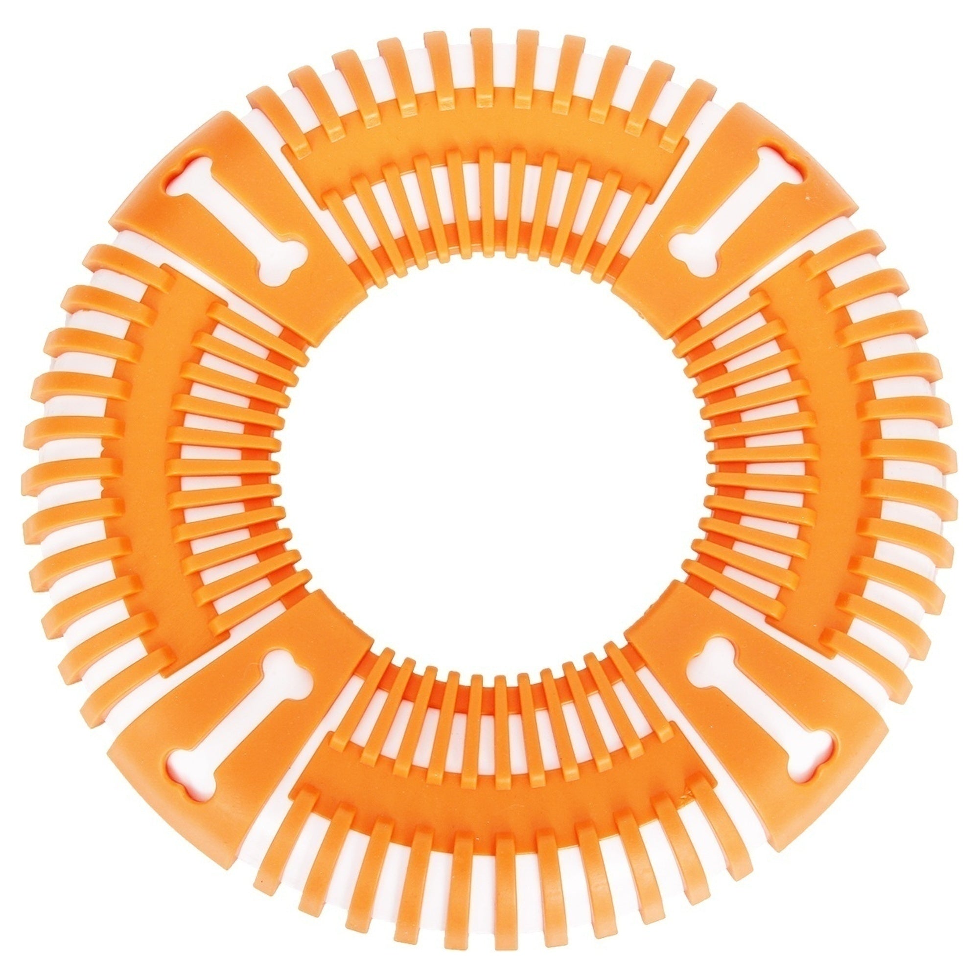 Pet Life ® 'Denta-Bark' Sporty Durable Flexible Toss and Fetch Frisbee Oral Hygiene Pet Dog Toy Orange