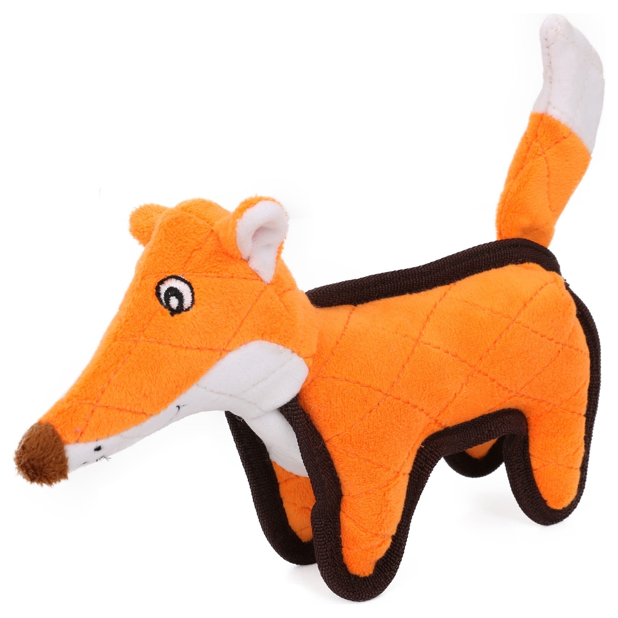 Pet Life ® 'Foxy-Tail' Animated Nylon Quilted Squeaker Plush Dog Toy Orange