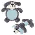 Pet Life ® 2-piece Dual Squeaker and Plush Animal Dog Toy Set Grey Blue