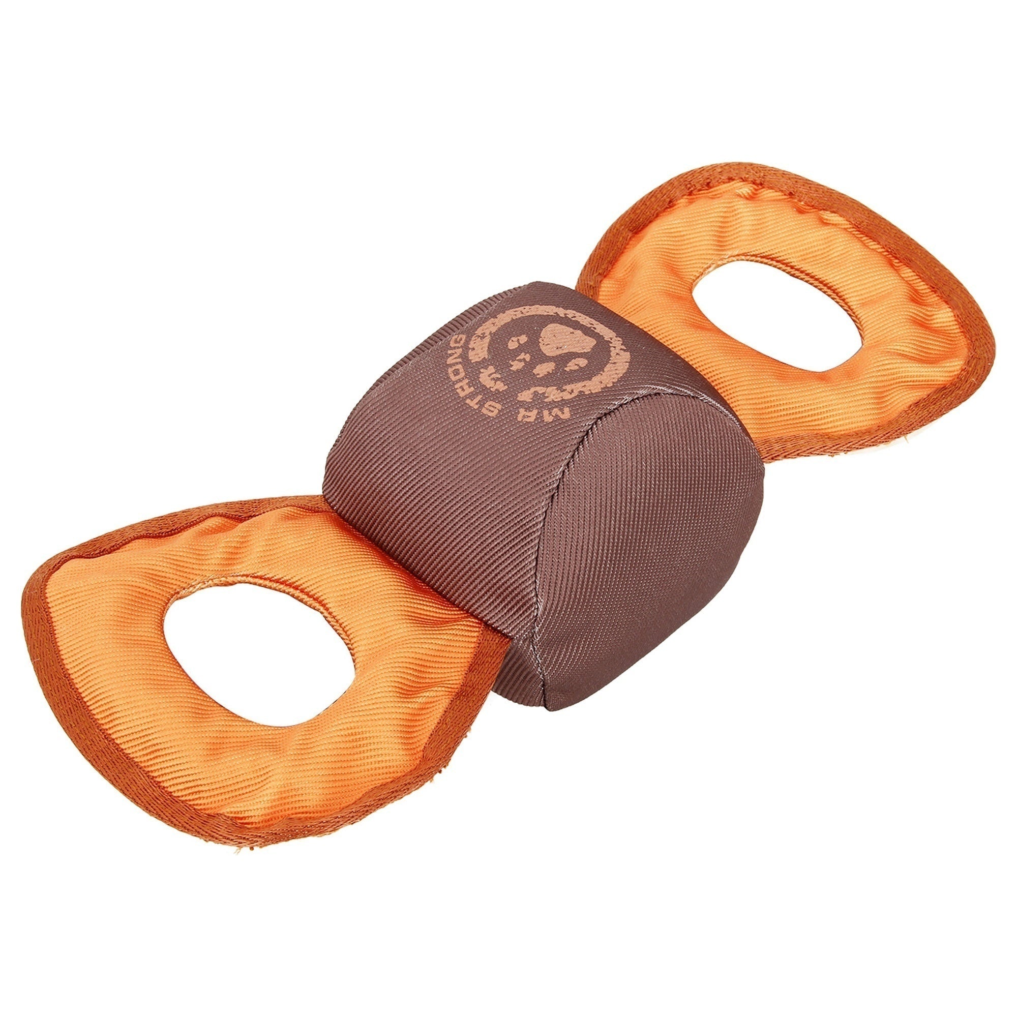 Pet Life ® 'Chompter' Dura-Chew Plush Waterproof Tugging Nylon Dog Toy Orange Brown