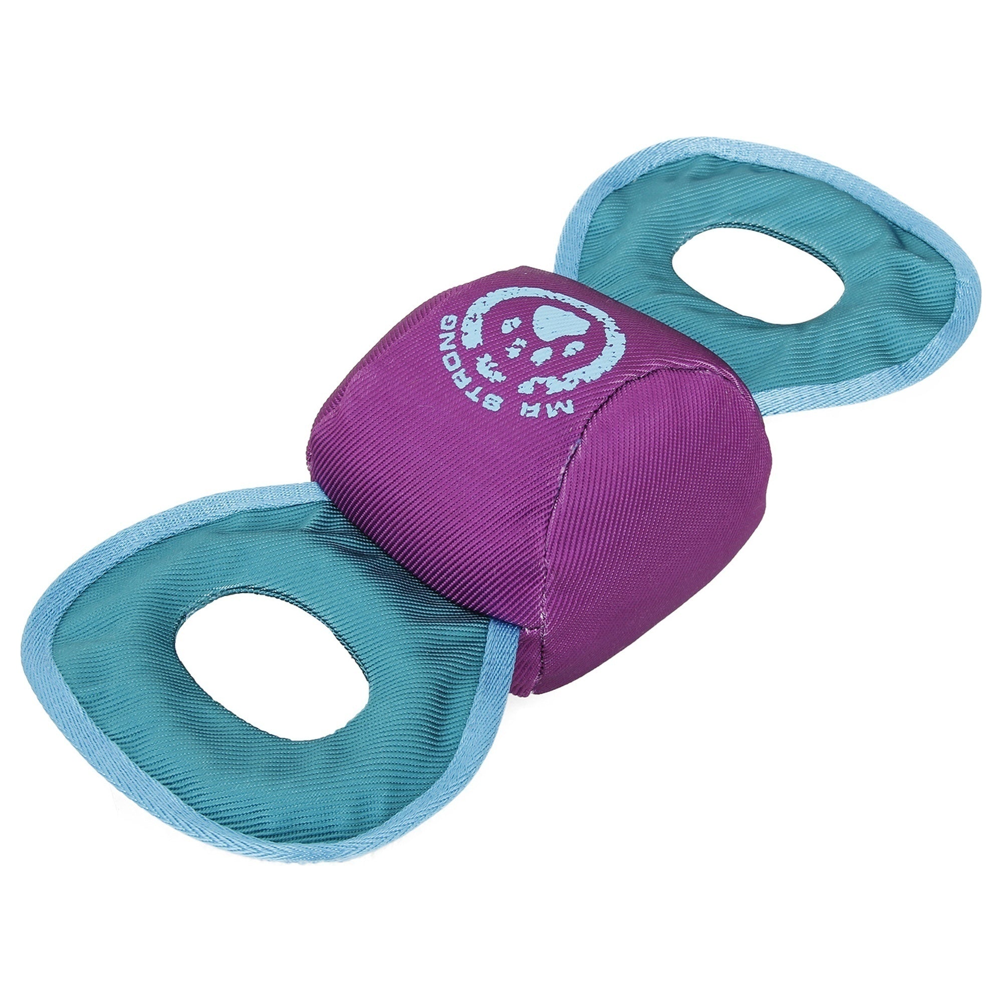 Pet Life ® 'Chompter' Dura-Chew Plush Waterproof Tugging Nylon Dog Toy Purple Blue