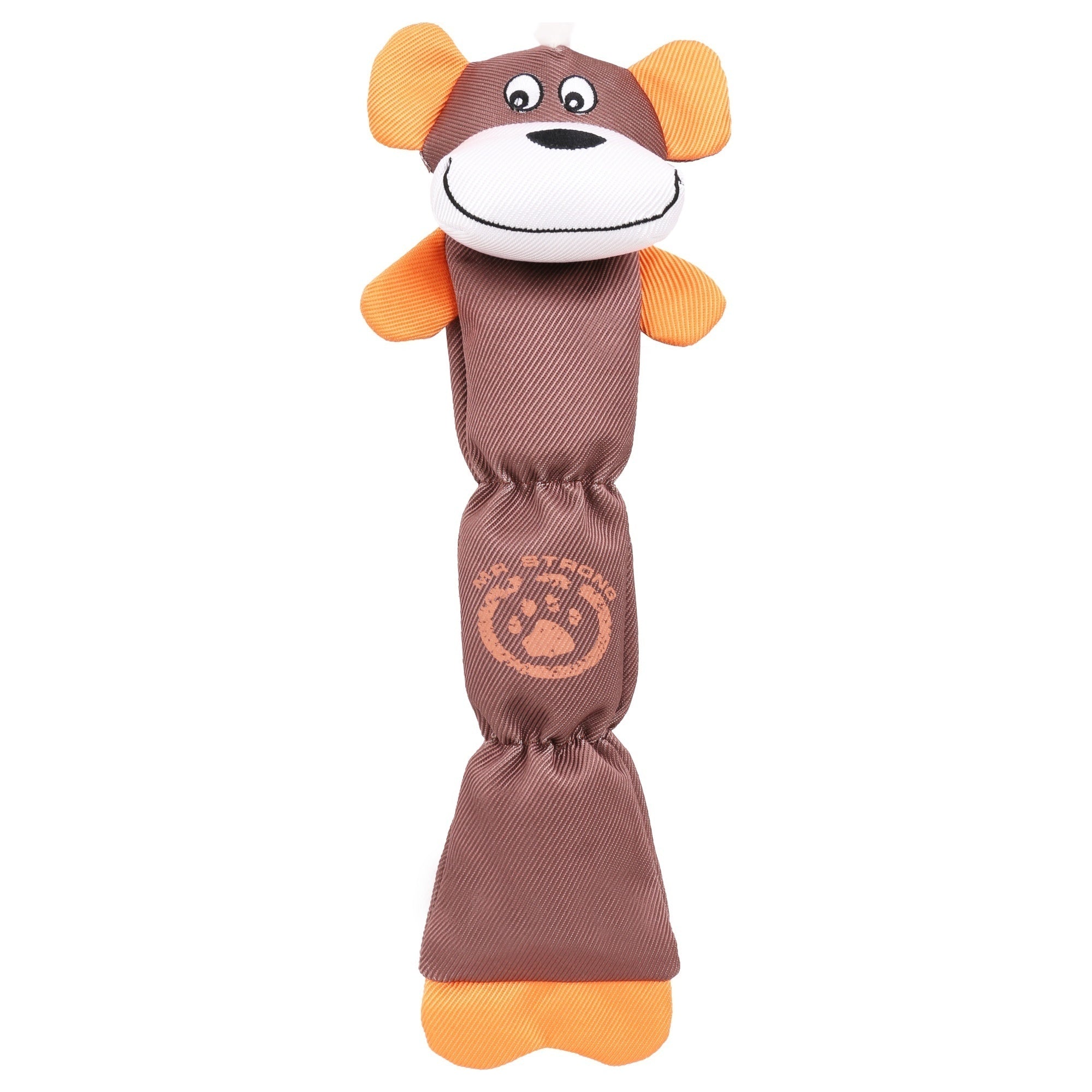 Pet Life ® Animated Extra Long Nylon Squeaker Water-resistant Plush Dog Toy Brown