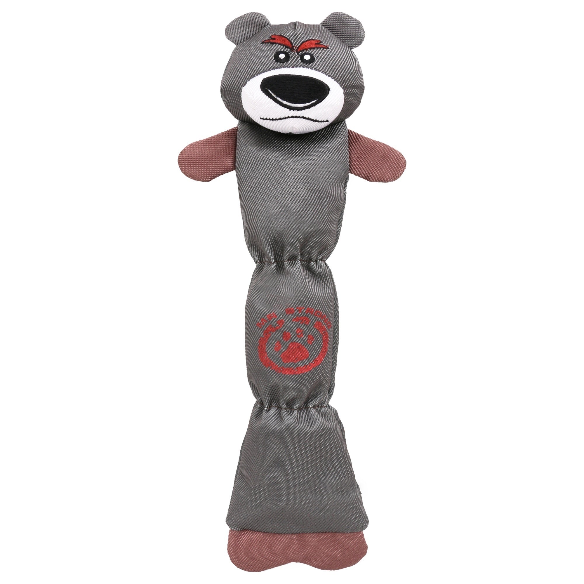 Pet Life ® Animated Extra Long Nylon Squeaker Water-resistant Plush Dog Toy Grey