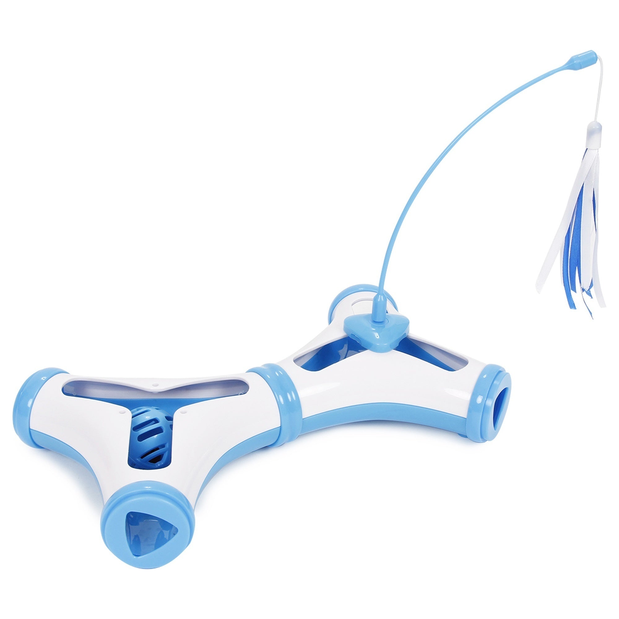 Pet Life ® 'Kitty-Tease' Interactive Teaser Kitty Cat Puzzle Toy Blue
