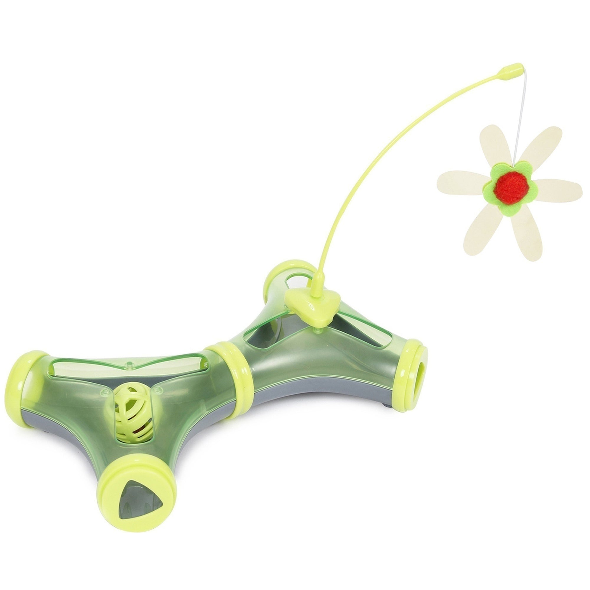 Pet Life ® 'Kitty-Tease' Interactive Teaser Kitty Cat Puzzle Toy Green