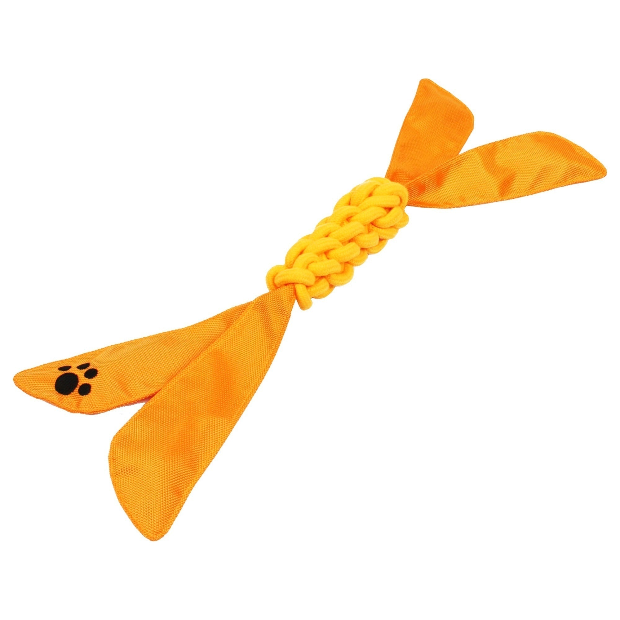 Pet Life ® 'Extreme Twist' Sporty Tugging Jute and Squeak Dog Toy Orange