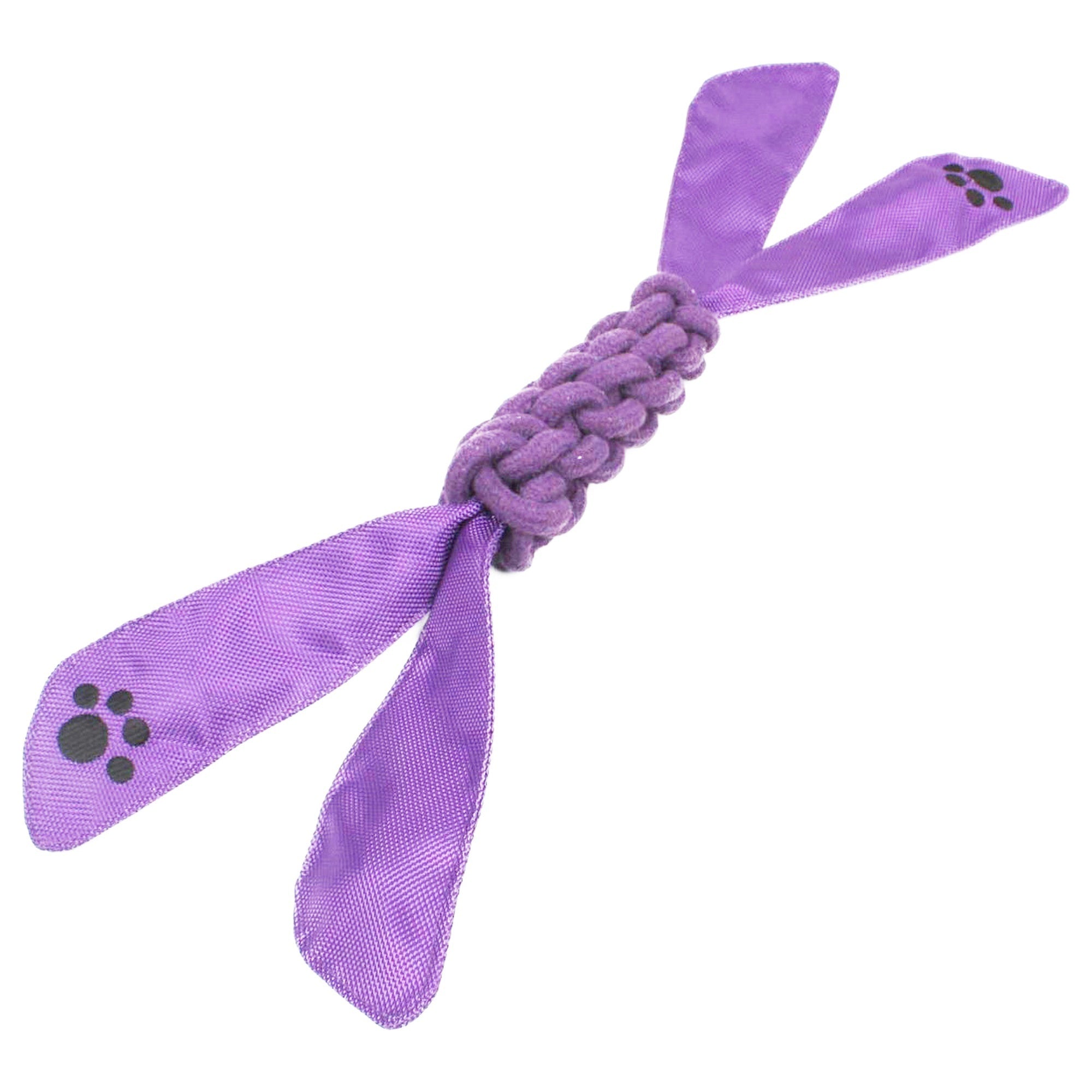 Pet Life ® 'Extreme Twist' Sporty Tugging Jute and Squeak Dog Toy Purple