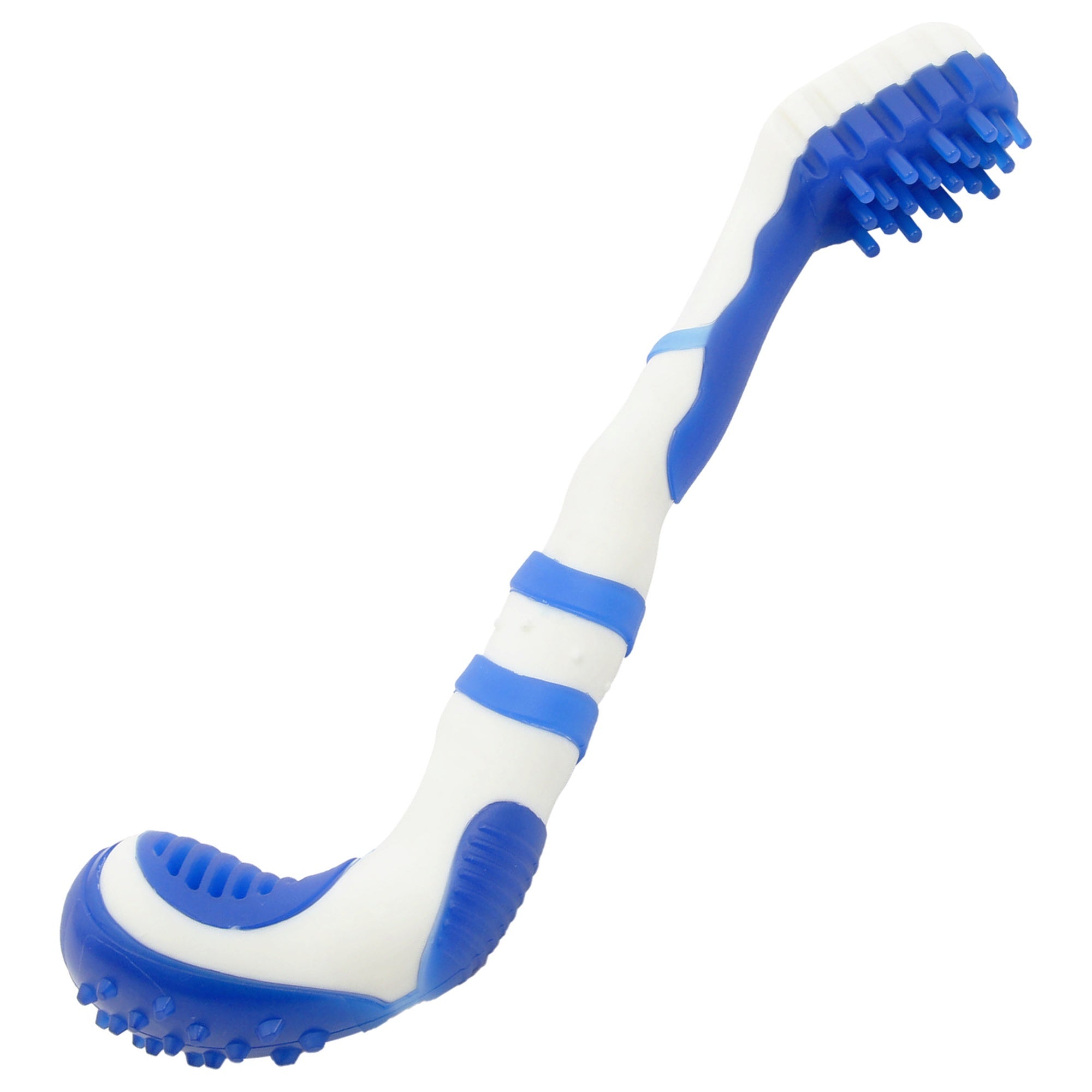 Pet Life ® 'Denta-Brush' TPR Durable Tooth Brush and Dog Toy Blue