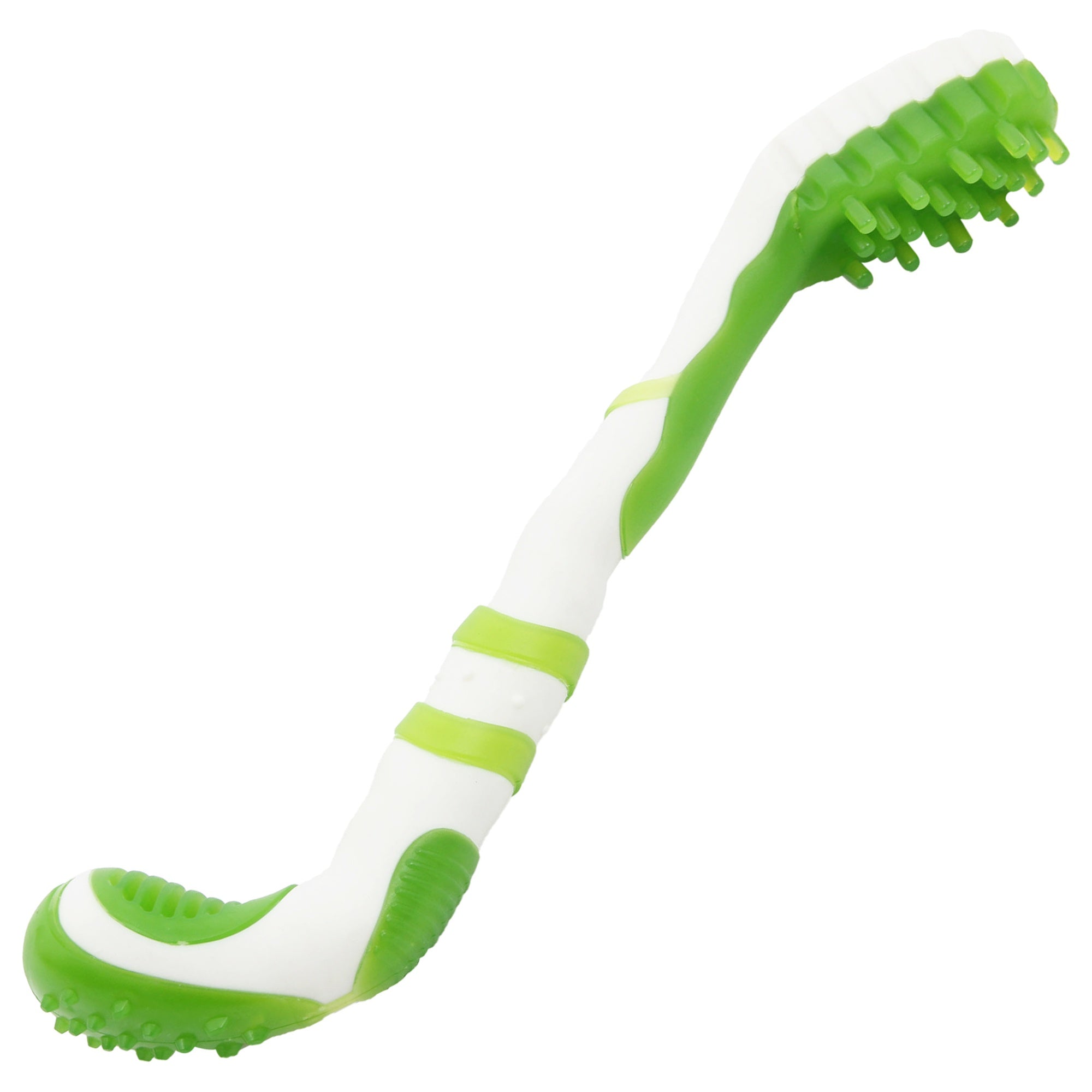 Pet Life ® 'Denta-Brush' TPR Durable Tooth Brush and Dog Toy Green