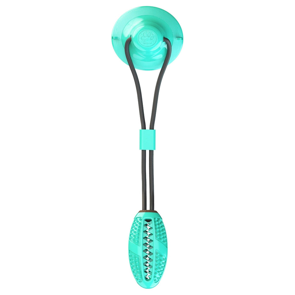 Pet Life ® 'Grip N' Play' Treat Dispensing Football Shaped Suction Cup Dog Toy Blue