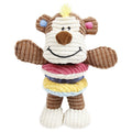 Pet Life ® 'Hugga-Bear' Plush Squeaking and Rubber Teething Newborn Puppy Dog Toy Brown