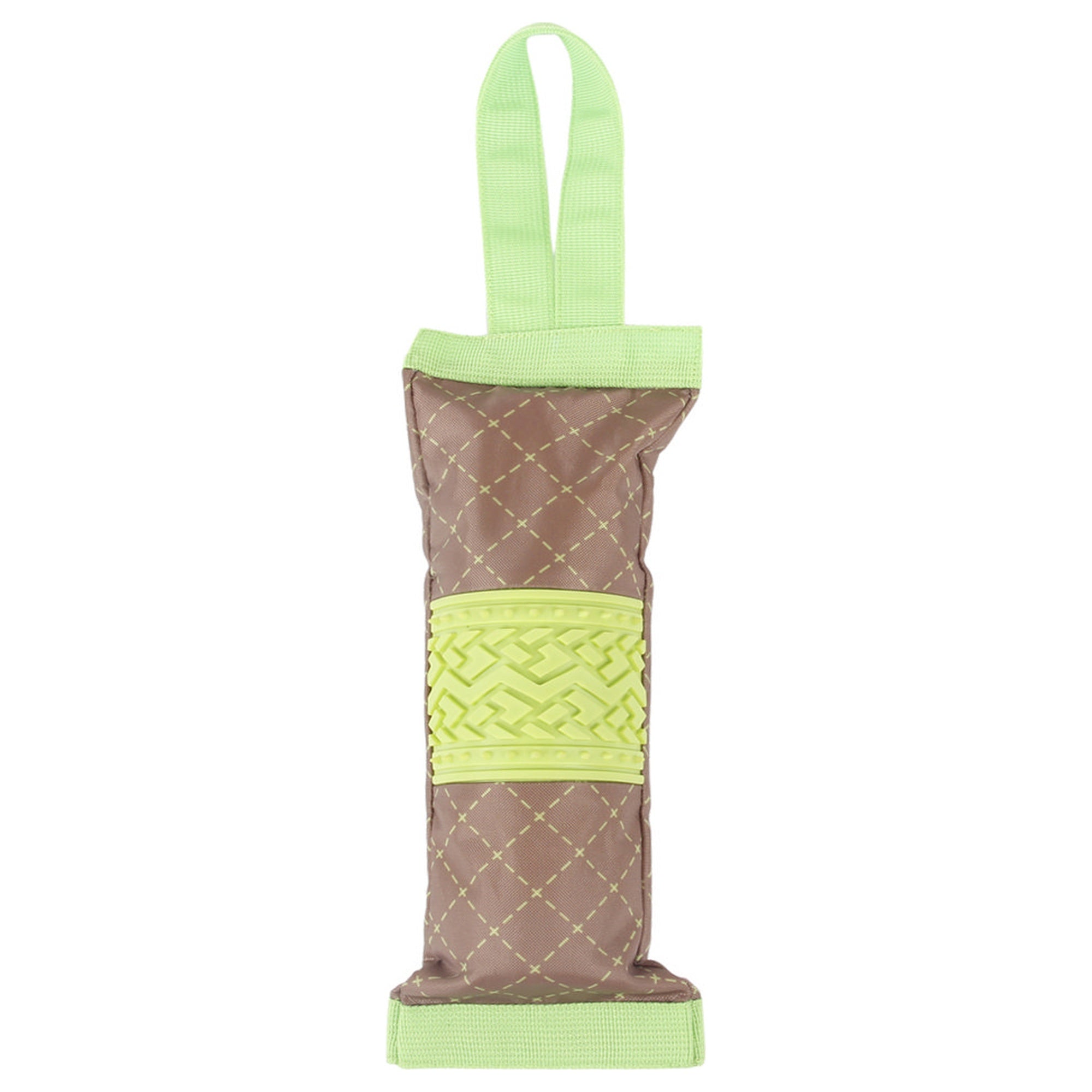 Pet Life ® 'Quash' Water Bottle Inserting Nylon and Rubber Crackling Dog Toy Green