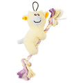 Pet Life ® 'Broom-Lick' Plush and Jute Rope Squeaking Newborn Cat and Dog Toy Yellow
