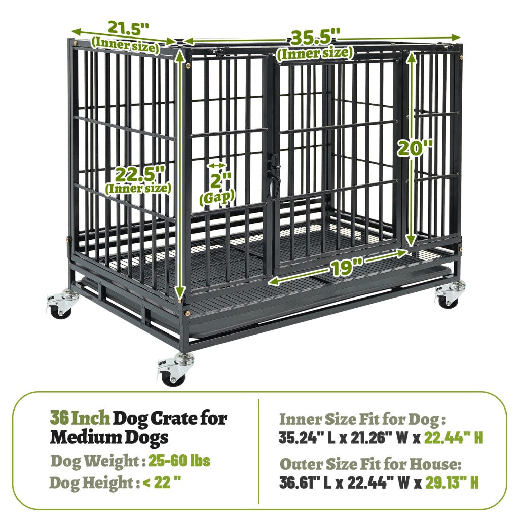 37" Stackable Heavy Duty Dog Kennel 371D04 1 Pack