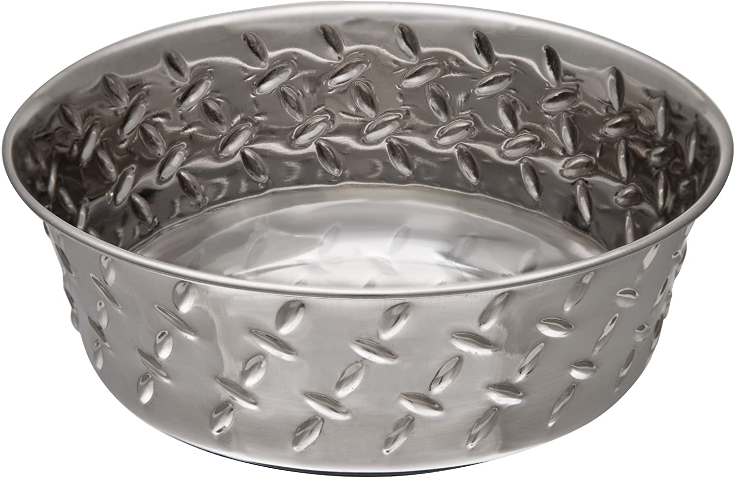 Diamond Plated Pet Bowl with Non-Skid Bottom 17.90 cups