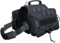 Dog Backpack Tactical Saddle Bag 900D Nylon Hiking Camping Pack Large Dogs Black