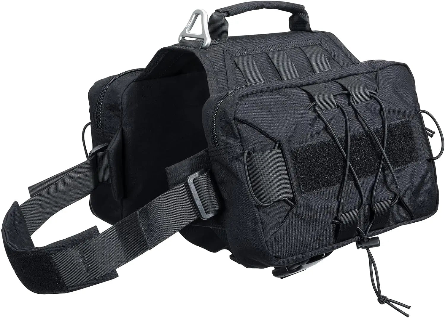 Dog Backpack Tactical Saddle Bag 900D Nylon Hiking Camping Pack Large Dogs Black