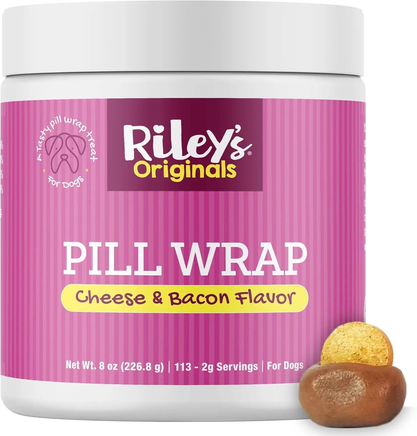 Dog Pill Wrap Paste Cheese & Bacon Flavor, Easy Pill Masking Treat Cheese Bacon 8 Oz