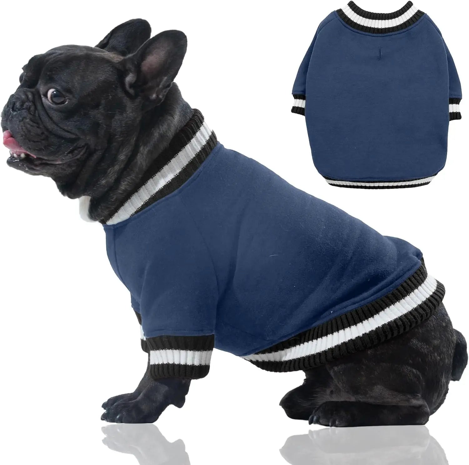Dog Winter Fleece Pullover Sweater, Soft Warm Hoodie for Small to Medium Dogs Blue X-Small(Chest:15.3In)
