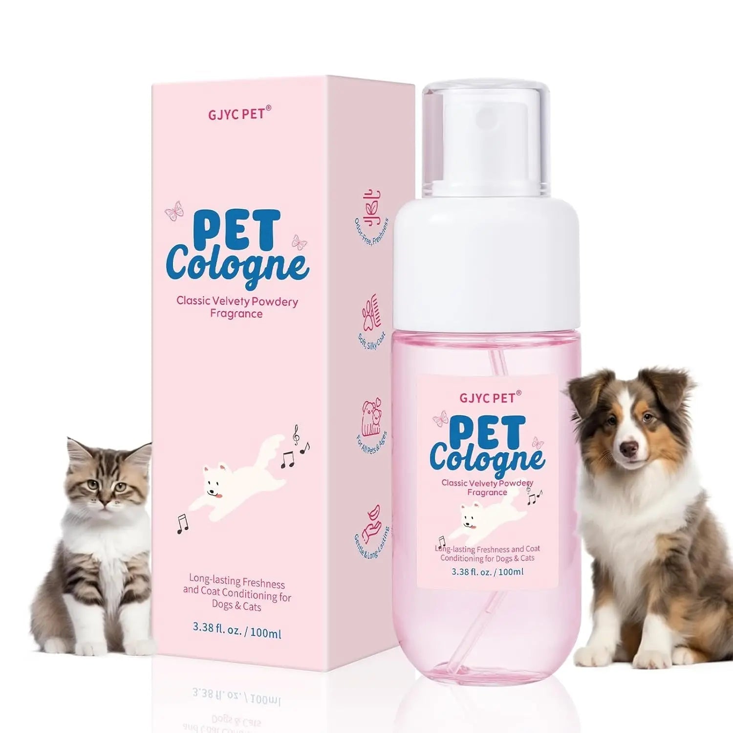 Dog & Cat Cologne Spray Powder Scent Odor Control 3.38oz Travel Size Classic Powder Fragrance